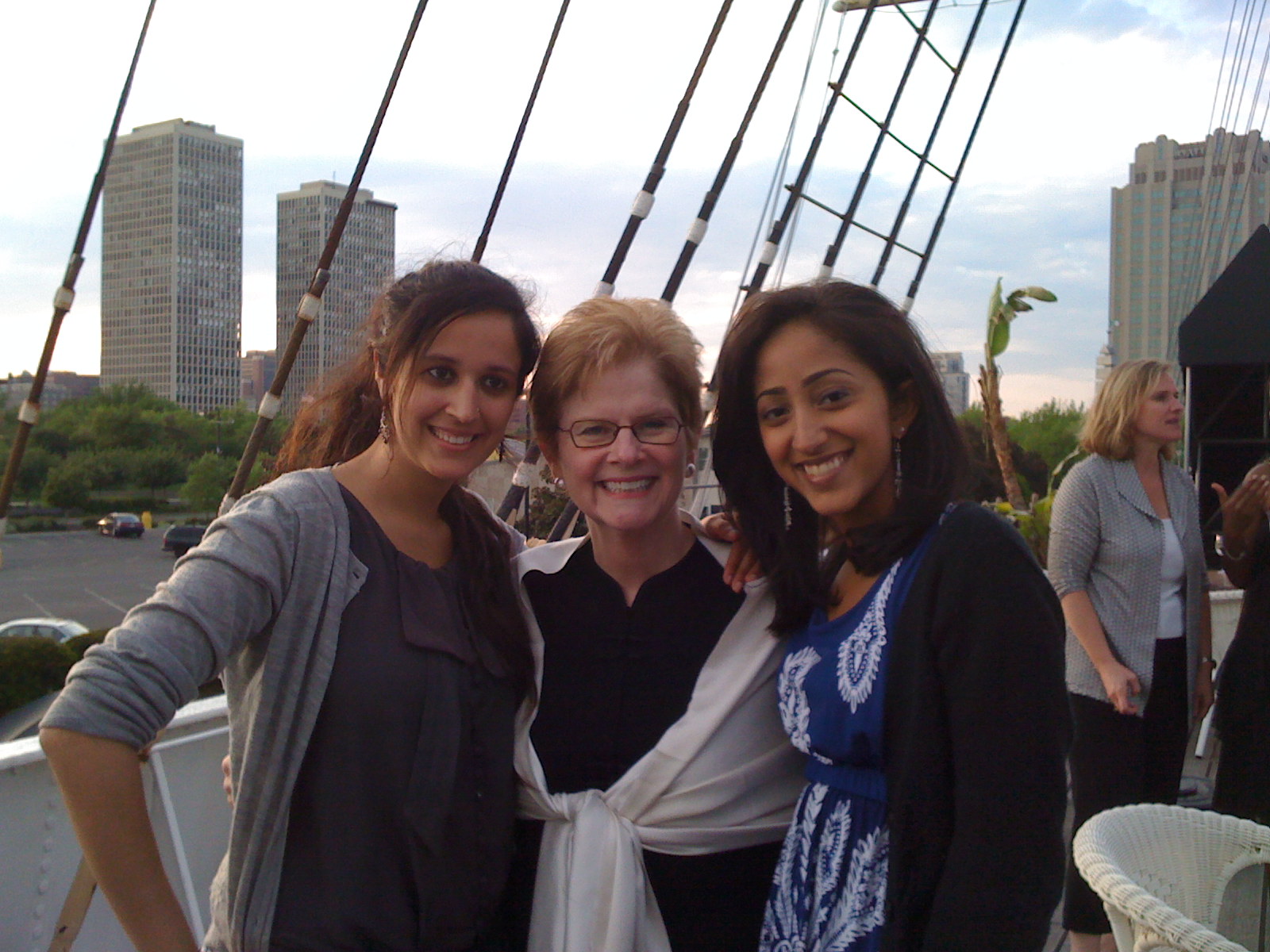 class-of-2009deep-singhjane-mcauliffetrina-banerjisenior-dinner-cruise Class of 2009 Co-Presidents Deep Sing and Trina Banerji on the Senior Dinner Cruise with President Jane McAuliffe