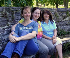Crannel, Good, and Hughes Annalisa Crannell (left) and her daughter Iolanthe Good (center), who were both recruited to the math major by Hughes (right)
