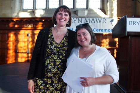 President Cassidy with Miranda Smith ’16, recipient of the Sheelah Kilroy Memorial Scholarship in English