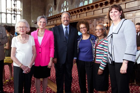 From left: Pat Burland, Allyson Schwartz, MSS ’72, Congressman Chaka Fattah, Dean Darlyne Bailey,Tawana Ford Sabbath, MSS ‘71, PhD ‘86, Bryn Mawr President Kim Cassidy
