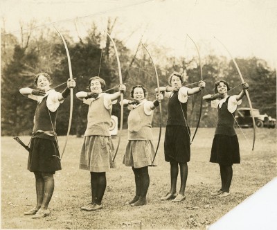 An undated photo of the Bryn Mawr Archery Team. Courtesy of Bryn Mawr College Special Collections